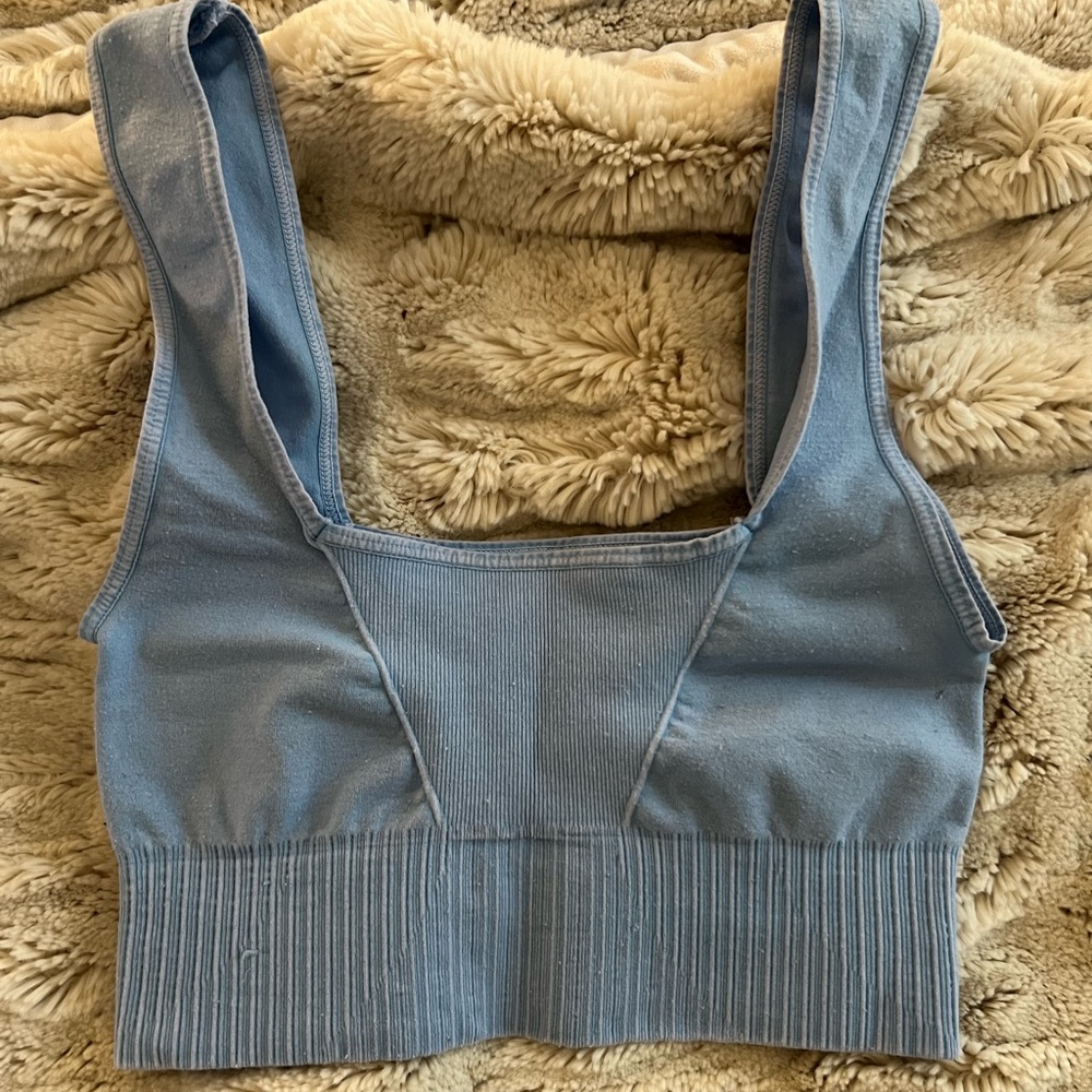 Good Karma Square Neck Bra | baby blue
